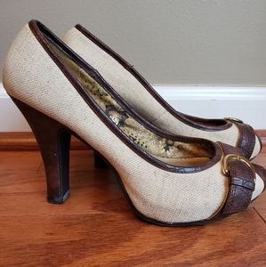 Mossimo canvas peep toe heels